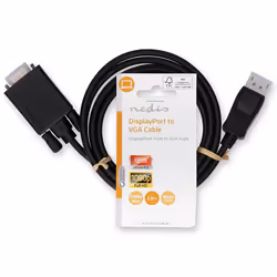 Nedis CCGL37301BK20 câble vidéo et adaptateur 2 m VGA (D-Sub) DisplayPort Noir