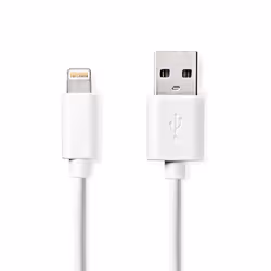Nedis CCGL39300WT30, 3 m, Lightning, USB A, Mâle, Mâle, Blanc