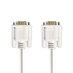Nedis CCGL52000IV20, Ivoire, 2 m, DB-9, DB-9, Mâle, Mâle