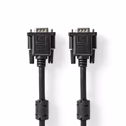 Nedis CCGL59000BK20, 2 m, VGA (D-Sub), VGA (D-Sub), Mâle, Mâle, Noir