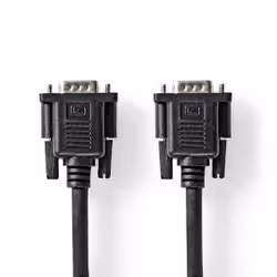 Nedis CCGL59100BK50, 5 m, VGA (D-Sub), VGA (D-Sub), Mâle, Femelle, Noir
