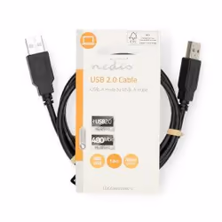Nedis CCGL60000BK10 câble USB USB 2.0 1 m USB A Noir