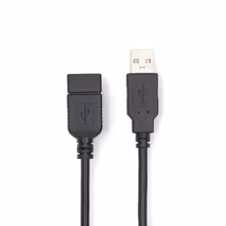 Nedis CCGL60010BK20, 1 m, USB A, USB A, USB 2.0, 0,48 Gbit/s, Noir