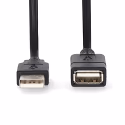 Nedis CCGL60010BK30 câble USB USB 2.0 1 m USB A Noir