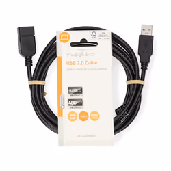 Nedis CCGL60010BK30 câble USB USB 2.0 1 m USB A Noir