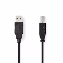 Nedis CCGL60100BK10, 1 m, USB A, USB B, USB 2.0, 0,48 Gbit/s, Noir