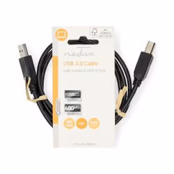Nedis CCGL60100BK10 câble USB USB 2.0 1 m USB A USB B Noir