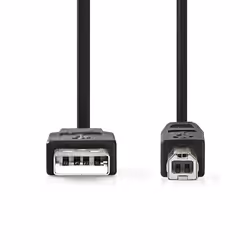 Nedis CCGL60100BK20 câble USB 2 m USB 2.0 USB A USB B Noir