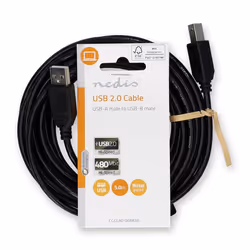 Nedis CCGL60100BK50 câble USB 5 m USB 2.0 USB A USB B Noir