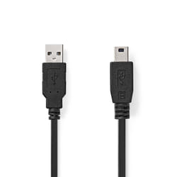 Nedis CCGL60300BK20 câble USB 2 m USB 2.0 USB A Mini-USB B Noir
