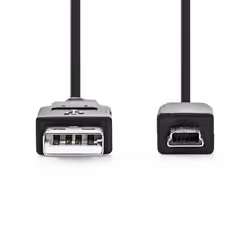 Nedis CCGL60300BK20 câble USB 2 m USB 2.0 USB A Mini-USB B Noir