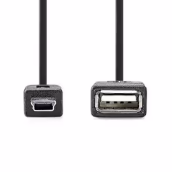 Nedis CCGB60315BK02 câble USB 0,2 m USB 2.0 USB A Noir