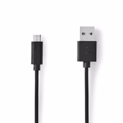 Nedis CCGL60500BK10, 1 m, USB A, Micro-USB B, USB 2.0, 480 Mbit/s, Noir