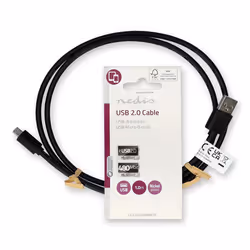 Nedis CCGL60500BK10 câble USB 1 m USB 2.0 USB A Micro-USB B Noir