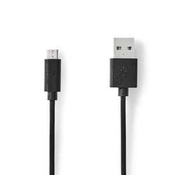Nedis CCGL60500BK20 câble USB 2 m USB 2.0 USB A Micro-USB B Noir