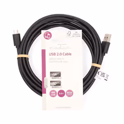 Nedis CCGL60500BK30 câble USB USB 2.0 3 m USB A Micro-USB B Noir