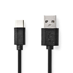 Nedis CCGL60600BK10 câble USB USB 2.0 1 m USB A USB C Noir