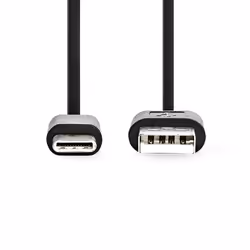 Nedis CCGL60600BK20 câble USB 2 m USB 2.0 USB A USB C Noir