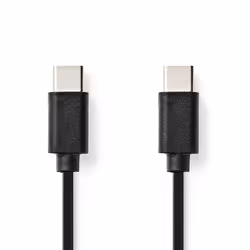 Nedis CCGL60700BK10, 1 m, USB C, USB C, USB 2.0, 480 Mbit/s, Noir
