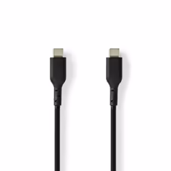 Nedis CCGL60710BK20, 2 m, USB C, USB C, USB 2.0, 0,48 Gbit/s, Noir