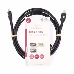 Nedis CCGL60710BK20 câble USB USB 2.0 2 m USB C Noir