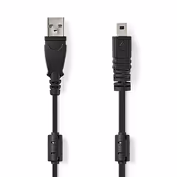Nedis CCGL60810BK20, 2 m, Noir, USB-A, UC-E6 8-Pins, Mâle/Mâle, Round