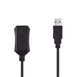 Nedis CCGL60EXTBK100, 10 m, USB A, USB A, USB 2.0, 0,48 Gbit/s, Noir