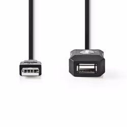 Nedis CCGL60EXTBK200, 20 m, USB A, USB A, USB 2.0, 480 Mbit/s, Noir