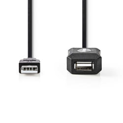 Nedis CCGL60EXTBK200 câble USB 20 m USB 2.0 USB A Noir