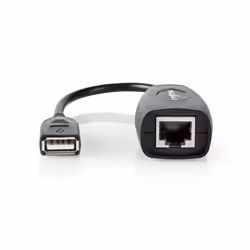 Nedis CCGB60EXTBK500, RJ-45, USB 1.1 Type-A, 0,2 m, Noir