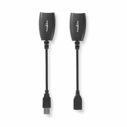 Nedis CCGB60EXTBK500 changeur de genre de câble RJ-45 USB 1.1 Type-A Noir