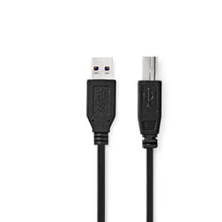 Nedis CCGL61100BK20 câble USB USB 3.2 Gen 1 (3.1 Gen 1) 2 m USB A USB B Noir