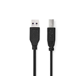 Nedis CCGB61100BK20 câble USB 2 m USB 3.2 Gen 1 (3.1 Gen 1) USB A USB B Noir