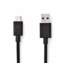 Nedis CCGL61600BK10, 1 m, USB A, USB C, USB 3.2 Gen 1 (3.1 Gen 1), 5000 Mbit/s, Noir