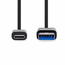 Nedis CCGL61600BK10 câble USB 1 m USB 3.2 Gen 1 (3.1 Gen 1) USB A USB C Noir