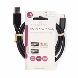 Nedis CCGL61650BK10 câble USB USB 3.2 Gen 2 (3.1 Gen 2) 1 m USB A USB C Noir