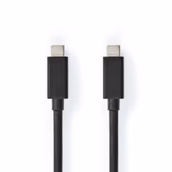 Nedis CCGB64020BK10, 1 m, USB C, USB C, USB 3.2 Gen 2 (3.1 Gen 2), 20000 Mbit/s, Noir