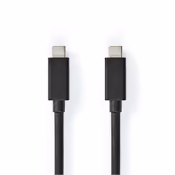 Nedis CCGB64020BK20, 2 m, USB C, USB C, USB 3.2 Gen 2 (3.1 Gen 2), 20000 Mbit/s, Noir