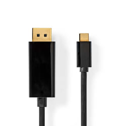 Nedis CCGL64352BK20 câble vidéo et adaptateur 2 m USB Type-C DisplayPort Noir