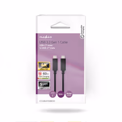 Nedis CCGB64700BK30 câble USB USB 3.2 Gen 1 (3.1 Gen 1) 3 m USB C Blanc
