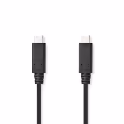 Nedis CCGL64750BK10, 1 m, USB C, USB C, USB 3.2 Gen 2 (3.1 Gen 2), 20000 Mbit/s, Noir