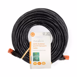 Nedis CCGL85900BK200 câble de réseau Noir 20 m Cat6 U/UTP (UTP)