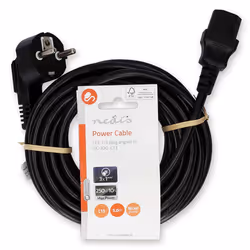 Nedis CEGL10000BK50 câble électrique Noir 5 m CEE7/7 Coupleur C13