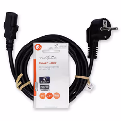 Nedis CEGL10000WT50 câble électrique Noir 5 m CEE7/7 Coupleur C13