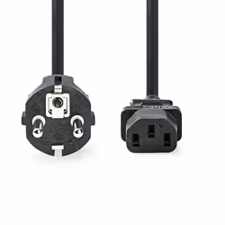 Nedis CEGL10030BK50 câble électrique Noir 5 m CEE7/7 Coupleur C13