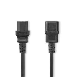 Nedis CEGL10500BK20 câble électrique Noir 2 m Coupleur C14 Coupleur C13