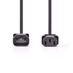 Nedis CEGL10500BK20 câble électrique Noir 2 m Coupleur C14 Coupleur C13