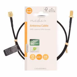 Nedis CSGL02020BK05 câble coaxial 0,5 m SMA Noir