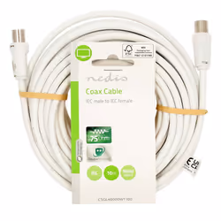 Nedis CSGL40000WT100 câble coaxial 10 m IEC Blanc