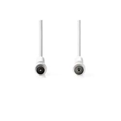 Nedis Coaxkabel | IEC (Coax) Male | IEC (Coax) Female | Vernikkeld | 120 dB | 75 Ohm | Viervoudig Afgeschermd | 1.00 m | Rond | PVC | Wit | Label câble coaxial 1 m 4.3-10 Blanc
